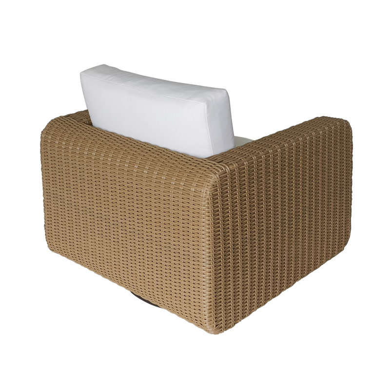 Joss & Main Savannah Wicker Swivel Lounge Chair with Sunbrella Cushions ...